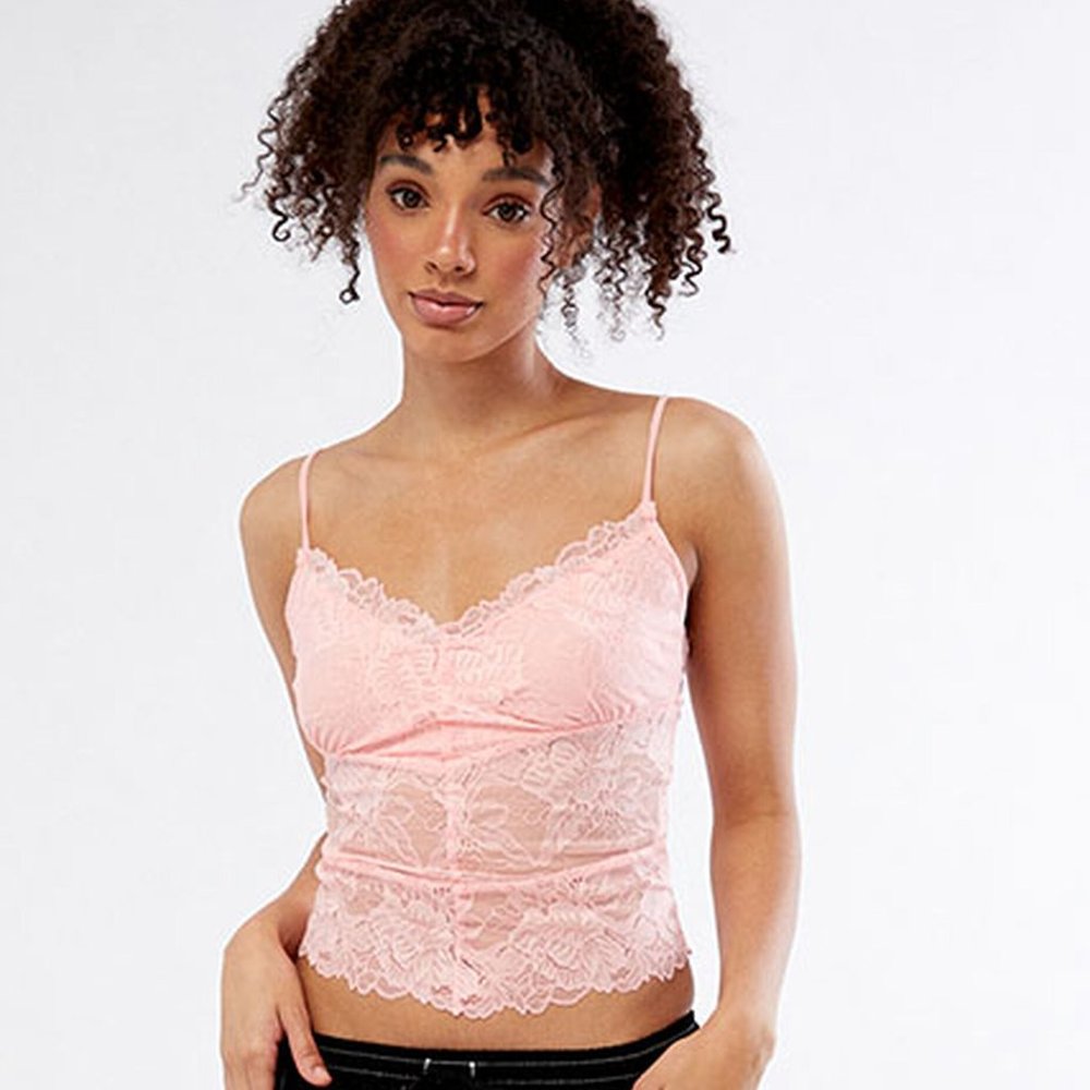 Free People Heart Eyes Camisole Lace Petal Pink Sexy Sleepwear Leisure Layer Top